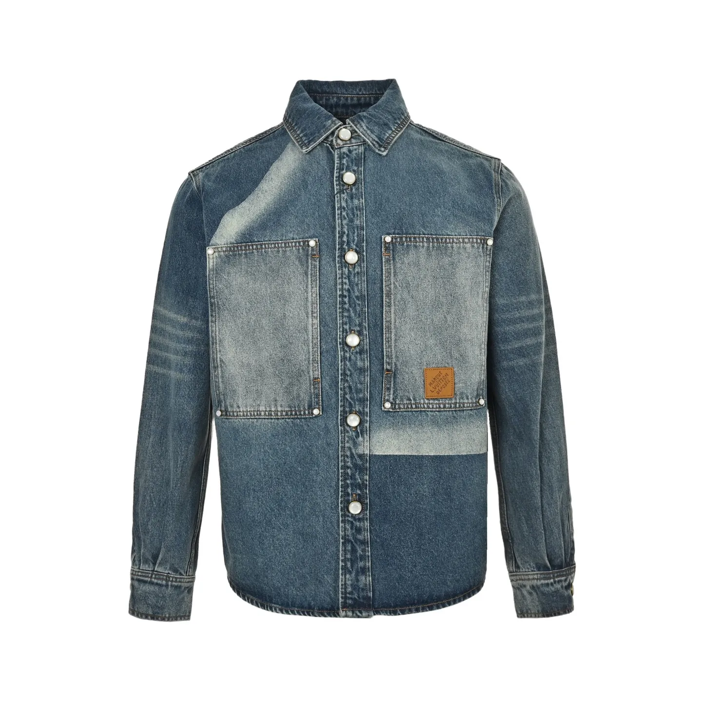 Louis Vuitton/Louis Vuitton 24Fw sun-faded washed denim jacket